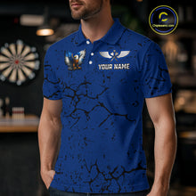 Load image into Gallery viewer, US Flag Eagle Dartboard Grunge Blue Darts Shirt For Men - Custom Name &amp; Team Jersey NYN0609