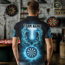 Load image into Gallery viewer, Thunder Blue Dartboard Cross Men Darts Team Shirt Personalized Tribal Dart Polo Jerseys NYN2555