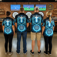 Load image into Gallery viewer, Thunder Blue Dartboard Cross Women Darts Team Shirt Personalized Tribal Dart Polo Jerseys NYN2555