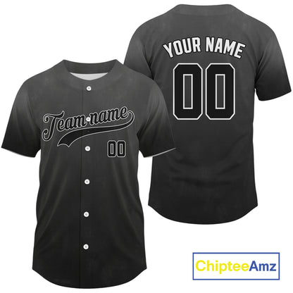 Custom Black Minimalist Baseball Jersey For Men Personalized Classic Baseball Shirt NYN0838