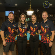 Load image into Gallery viewer, Flaming Phoenix Billiard League Shirts For Women Custom Wings 8 Ball Billiard Pool Jerseys NYN2309