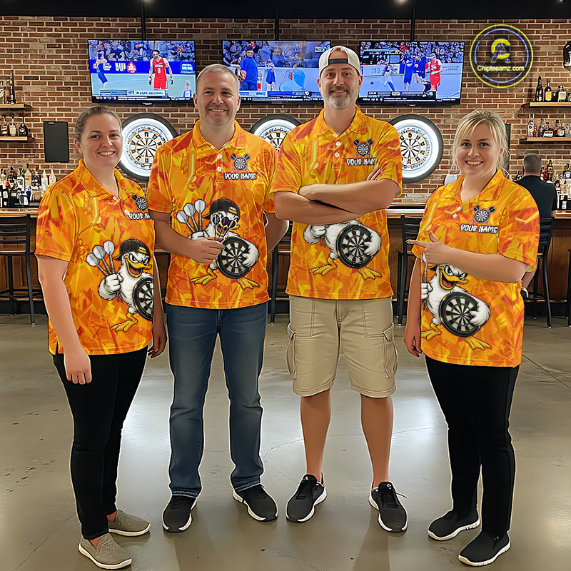 Personalized Funny Duck Darts Polo & 1/4-Zip Shirt For Men Custom Duck Dart Team Dart Jerseys NYN2958