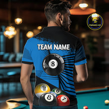 Load image into Gallery viewer, Custom 8 Ball Cue Billiards Polo &amp; Quarter-Zip Jersey Men's Pool Billiard League Jersey NYN2313