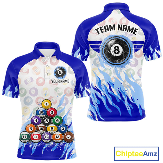 Blue Pool Billiard Balls League Jerseys For Men Custom Grunge Ball 8 Billiard Team Jersey NYN2316
