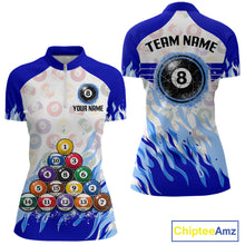 Load image into Gallery viewer, Blue Pool Billiard Balls League Jerseys For Women Custom Grunge Ball 8 Billiard Team Jersey NYN2316