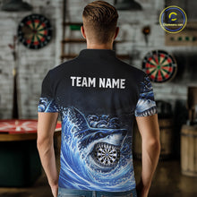 Load image into Gallery viewer, Personalized Funny Shark Waving Blue Dartboard Men Darts Polo Shirt Custom Darts Team Jerseys NYN2583