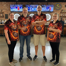 Load image into Gallery viewer, Red Flaming Tiger Thunder Dartboard Women Darts Polo Shirt Custom Funny Darts Team Jersey NYN2610