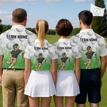 Load image into Gallery viewer, Funny Mens Golf Polo Shirt Custom Golden Retriever Golfer Grass Pattern Golf Team Outfits NYN3396