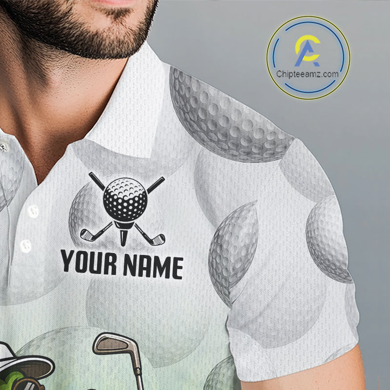 Funny Mens Golf Polo Shirt Custom Alligator Golfer Grass Pattern Golf Team Outfits NYN3397