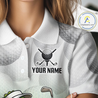 Funny Womens Golf Polo Shirt Custom Alligator Golfer Grass Pattern Golf Team Outfits NYN3397