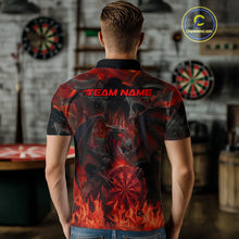 Load image into Gallery viewer, Fire Flames Darts Dragon Red Dart Polo Shirts For Men Personalized Team Dart Jerseys NYN2104