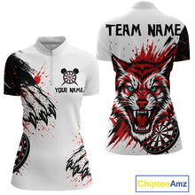 Load image into Gallery viewer, Colorful Splashed Tiger &amp; Dartboard Women's Darts Shirt - Custom Name For Darts Jersey NYN0427