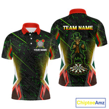 Load image into Gallery viewer, Green Skeleton With Urban Neon Men's Dart Shirt - Custom Name For Darts Jersey NYN0430