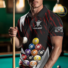 Load image into Gallery viewer, Red And Silver Pool Balls Billiard Team Polo &amp; 1/4-Zip Shirt For Men Custom Billiard Apparel NYN2375