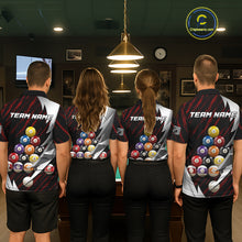 Load image into Gallery viewer, Red And Silver Pool Balls Billiard Team Polo &amp; 1/4-Zip Shirt For Men Custom Billiard Apparel NYN2375