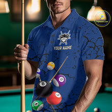 Load image into Gallery viewer, Eagle Crack 8 Ball Pool Men Billiard Team Shirt Custom Polo &amp; 1/4-Zip Billiard Apparel|Blue NYN2382