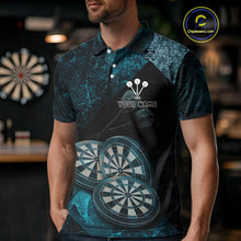 Load image into Gallery viewer, Triple Dartboards Grunge Darts Shirt For Men Custom Name For Players | Opt1 - Turquoise NYN0685