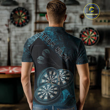 Load image into Gallery viewer, Triple Dartboards Grunge Darts Shirt For Men Custom Name For Players | Opt1 - Turquoise NYN0685