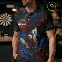 Load image into Gallery viewer, US Flag Eagle Cracked Dartboard Red Men's Darts Shirt Custom Name For Players | Opt1 NYN0690
