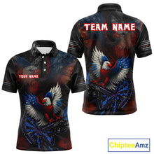 Load image into Gallery viewer, US Flag Eagle Cracked Dartboard Red Men's Darts Shirt Custom Name For Players | Opt1 NYN0690