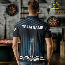 Load image into Gallery viewer, Azure Lightning Dartboard Electric Men's Dart Strike Shirt |  Custom Name For Darts Jersey NYN0440