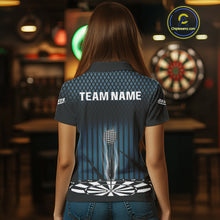 Load image into Gallery viewer, Azure Lightning Dartboard Electric Women's Dart Strike Shirt |  Custom Name For Darts Jersey NYN0440