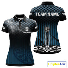 Load image into Gallery viewer, Azure Lightning Dartboard Electric Women's Dart Strike Shirt |  Custom Name For Darts Jersey NYN0440