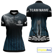 Load image into Gallery viewer, Azure Lightning Dartboard Electric Women's Dart Strike Shirt |  Custom Name For Darts Jersey NYN0440