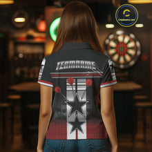 Load image into Gallery viewer, Patriotic Star &amp; Darts Custom Women's Darts Shirt - Black &amp; Red Jersey For Players NYN0451
