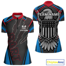 Load image into Gallery viewer, US Flag Eagle Multi Color Women's Dart Shirt - Custom Team Name For Darts Jersey NYN0452