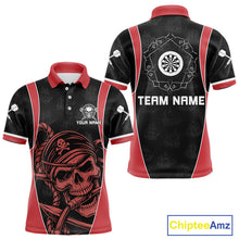 Load image into Gallery viewer, Vintage Pirate Skull Darts Team Shirt For Men - Personalized With Name And Team NYN0459