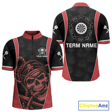Load image into Gallery viewer, Vintage Pirate Skull Darts Team Shirt For Men - Personalized With Name And Team NYN0459