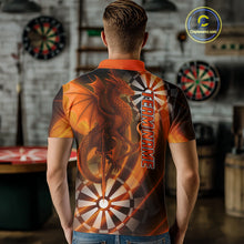 Load image into Gallery viewer, Custom Men's Darts Polo Shirt Dragon And Dartboard - Personalized Name &amp; Team NYN0721