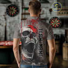 Load image into Gallery viewer, Custom Red Dripping Skull Grunge Polo Dart Shirt For Men Dartboard Outfits Dart Jersey NYN1319