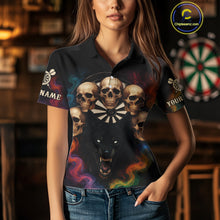 Load image into Gallery viewer, Custom Wolf Skulls Women's Polo Dart Shirt Colorful Smoke Dart Outfits Jerseys For Darters NYN1323