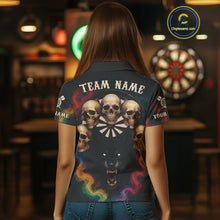 Load image into Gallery viewer, Custom Wolf Skulls Women's Polo Dart Shirt Colorful Smoke Dart Outfits Jerseys For Darters NYN1323