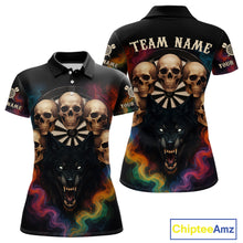 Load image into Gallery viewer, Custom Wolf Skulls Women's Polo Dart Shirt Colorful Smoke Dart Outfits Jerseys For Darters NYN1323