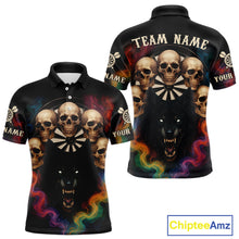 Load image into Gallery viewer, Custom Wolf Skulls Men's Polo Dart Shirt Colorful Smoke Dart Outfits Jerseys For Darters NYN1323