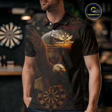 Load image into Gallery viewer, Custom Eagle Grunge Dartboard Polo Dart Shirt For Men US Flag Patriotic Dart Jersey NYN1332