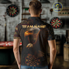 Load image into Gallery viewer, Custom Eagle Grunge Dartboard Polo Dart Shirt For Men US Flag Patriotic Dart Jersey NYN1332