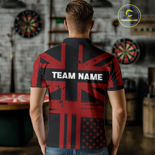 Load image into Gallery viewer, Dartboard Shield US Flag - Men's Patriotic Darts Shirt - Custom Name For Players NYN0489