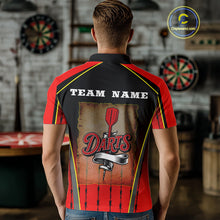 Load image into Gallery viewer, Red Black Barbed Western Darts Men's Cowboy Darts Shirt - Custom Name For Players NYN0498