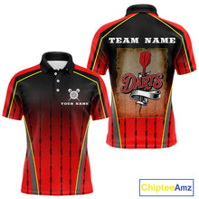 Load image into Gallery viewer, Red Black Barbed Western Darts Men's Cowboy Darts Shirt - Custom Name For Players NYN0498