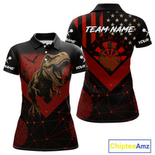 Load image into Gallery viewer, It's In My DNA Custom Red Dinosaur Dart Polo Shirt For Women US Flag Dart Jerseys NYN1365