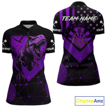 Load image into Gallery viewer, It's In My DNA Custom Purple Grunge Dart 1/4-Zip Shirt For Women US Flag Dart Jerseys NYN1367