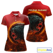 Load image into Gallery viewer, Panther Flaming Dartboard Custom Darts Polo Shirt For Women - Darts Team Jersey NYN0727