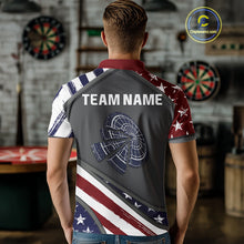 Load image into Gallery viewer, US Flag Cracked Dartboard Custom Darts Polo Shirt For Men - Darts Team Jersey NYN0728
