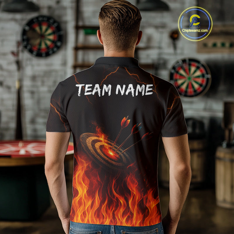 Flaming Darts & Arrow Custom Darts Polo Shirt For Men - Darts Team Jersey NYN0732