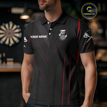 Load image into Gallery viewer, Personalized Bulldog With Darts Necklace Men's Darts Shirt - Custom Name For Players NYN0522