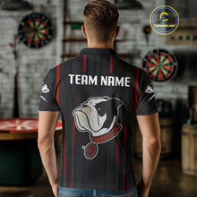 Load image into Gallery viewer, Personalized Bulldog With Darts Necklace Men's Darts Shirt - Custom Name For Players NYN0522